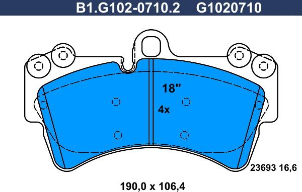 Galfer B1.G102-0710.2 - Тормозные колодки, дисковые, комплект avtokuzovplus.com.ua