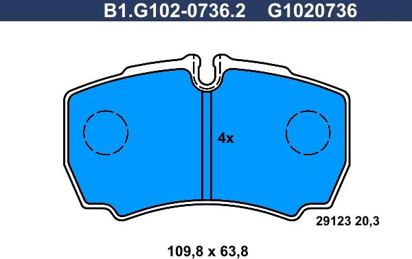 Galfer B1.G102-0736.2 - Гальмівні колодки, дискові гальма autocars.com.ua