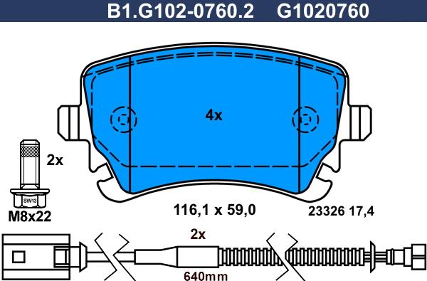 Galfer B1.G102-0760.2 - Тормозные колодки, дисковые, комплект avtokuzovplus.com.ua