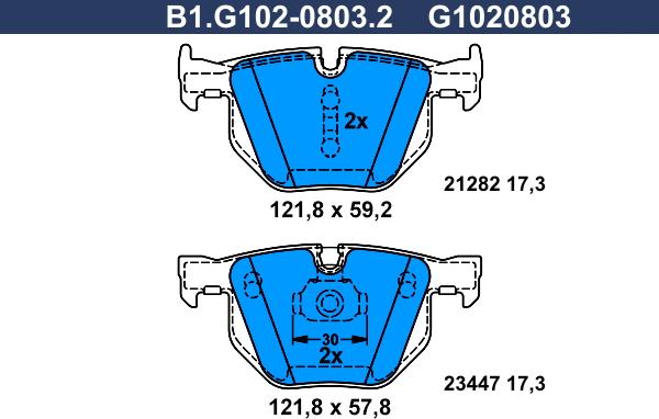 Galfer B1.G102-0803.2 - Гальмівні колодки, дискові гальма autocars.com.ua