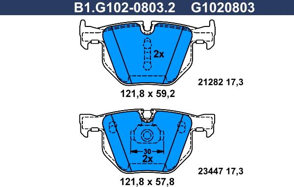 Galfer B1.G102-0803.2 - Тормозные колодки, дисковые, комплект avtokuzovplus.com.ua