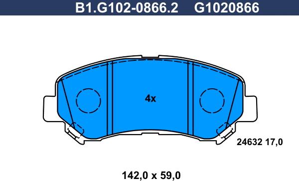 Galfer B1.G102-0866.2 - Тормозные колодки, дисковые, комплект avtokuzovplus.com.ua