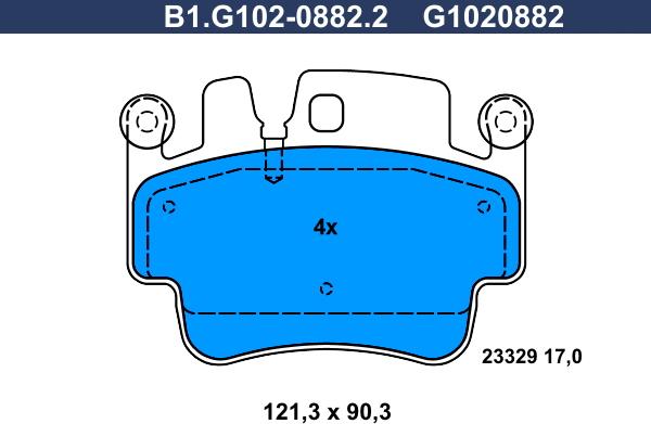 Galfer B1.G102-0882.2 - Гальмівні колодки, дискові гальма autocars.com.ua