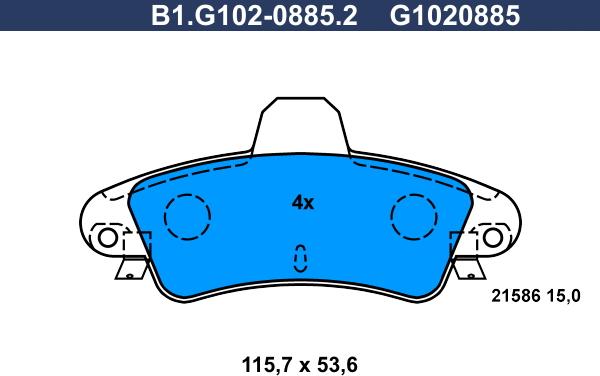 Galfer B1.G102-0885.2 - Гальмівні колодки, дискові гальма autocars.com.ua