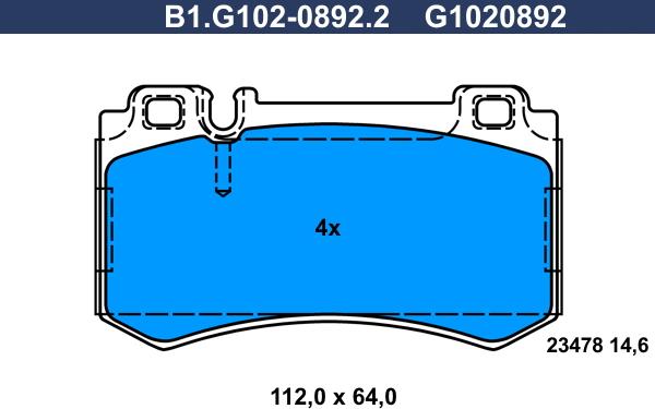 Galfer B1.G102-0892.2 - Гальмівні колодки, дискові гальма autocars.com.ua