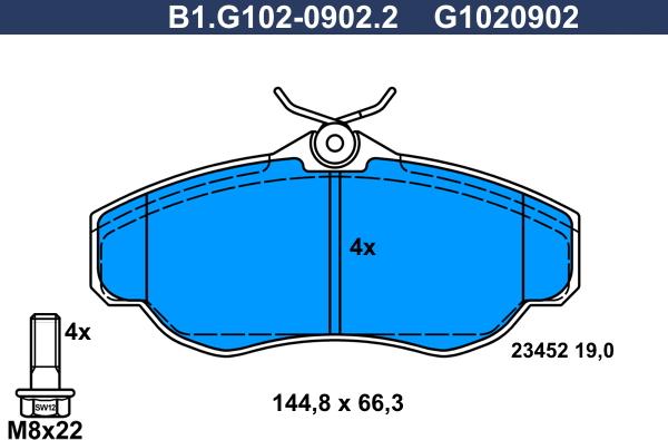 Galfer B1.G102-0902.2 - Гальмівні колодки, дискові гальма autocars.com.ua