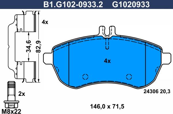 Galfer B1.G102-0933.2 - Гальмівні колодки, дискові гальма autocars.com.ua