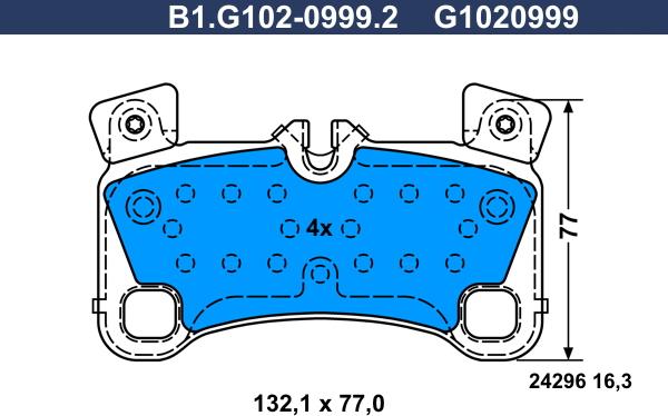 Galfer B1.G102-0999.2 - Гальмівні колодки, дискові гальма autocars.com.ua