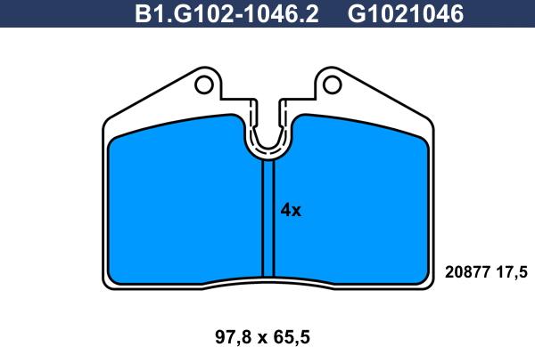Galfer B1.G102-1046.2 - Гальмівні колодки, дискові гальма autocars.com.ua