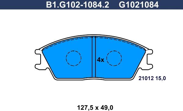 Galfer B1.G102-1084.2 - Гальмівні колодки, дискові гальма autocars.com.ua