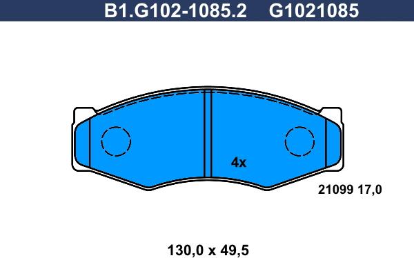 Galfer B1.G102-1085.2 - Гальмівні колодки, дискові гальма autocars.com.ua