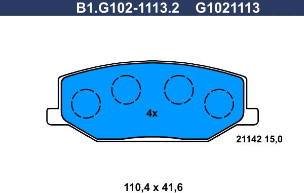 Galfer B1.G102-1113.2 - Гальмівні колодки, дискові гальма autocars.com.ua
