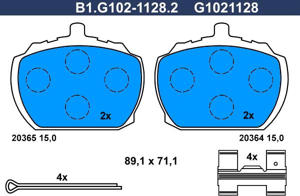 Galfer B1.G102-1128.2 - Гальмівні колодки, дискові гальма autocars.com.ua