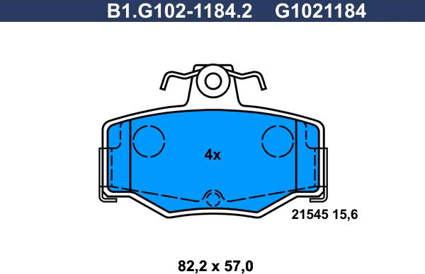 Galfer B1.G102-1184.2 - Тормозные колодки, дисковые, комплект avtokuzovplus.com.ua