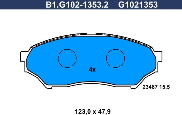 Galfer B1.G102-1353.2 - Тормозные колодки, дисковые, комплект avtokuzovplus.com.ua