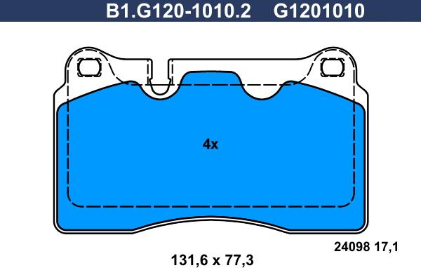 Galfer B1.G120-1010.2 - Гальмівні колодки, дискові гальма autocars.com.ua