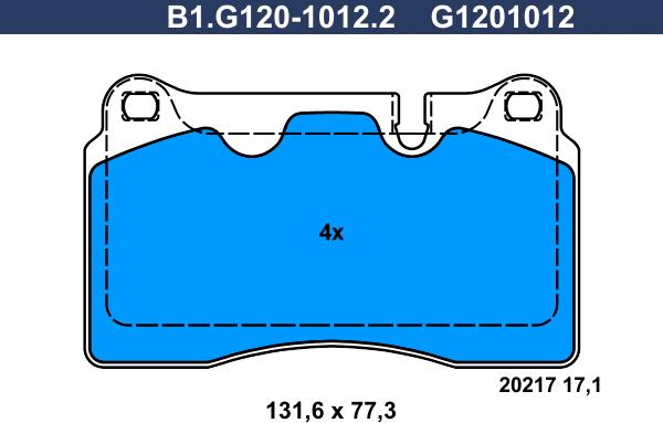 Galfer B1.G120-1012.2 - Тормозные колодки, дисковые, комплект avtokuzovplus.com.ua