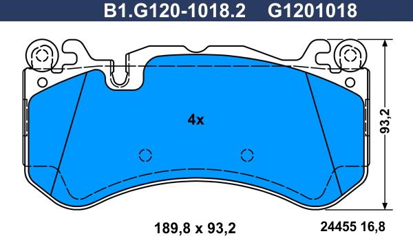 Galfer B1.G120-1018.2 - Тормозные колодки, дисковые, комплект autodnr.net