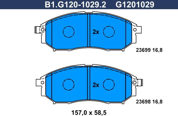 Galfer B1.G120-1029.2 - Тормозные колодки, дисковые, комплект autodnr.net