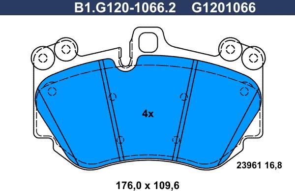 Galfer B1.G120-1066.2 - Гальмівні колодки, дискові гальма autocars.com.ua