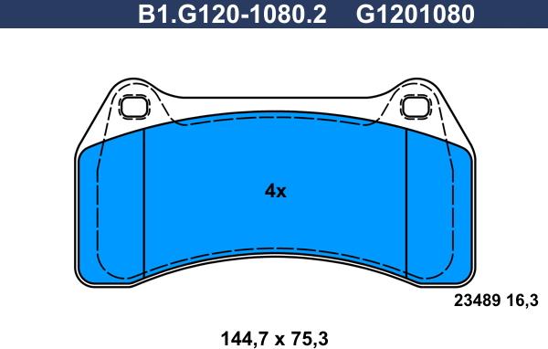 Galfer B1.G120-1080.2 - Гальмівні колодки, дискові гальма autocars.com.ua