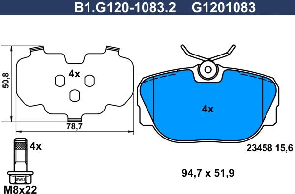 Galfer B1.G120-1083.2 - Тормозные колодки, дисковые, комплект avtokuzovplus.com.ua