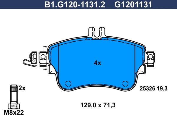 Galfer B1.G120-1131.2 - Гальмівні колодки, дискові гальма autocars.com.ua