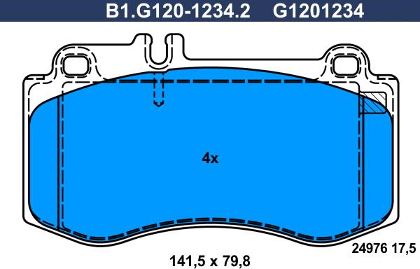 Galfer B1.G120-1234.2 - Тормозные колодки, дисковые, комплект autodnr.net