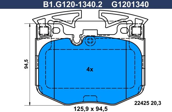 Galfer B1.G120-1340.2 - Гальмівні колодки, дискові гальма autocars.com.ua