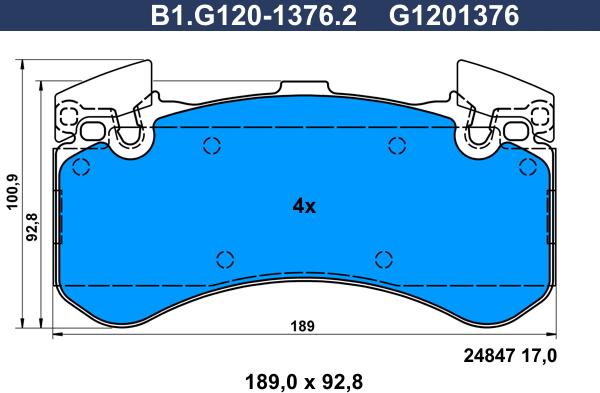 Galfer B1.G120-1376.2 - Гальмівні колодки, дискові гальма autocars.com.ua
