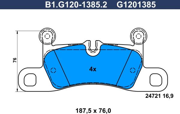 Galfer B1.G120-1385.2 - Гальмівні колодки, дискові гальма autocars.com.ua