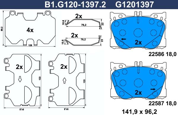 Galfer B1G12013972 - Тормозные колодки, дисковые, комплект avtokuzovplus.com.ua