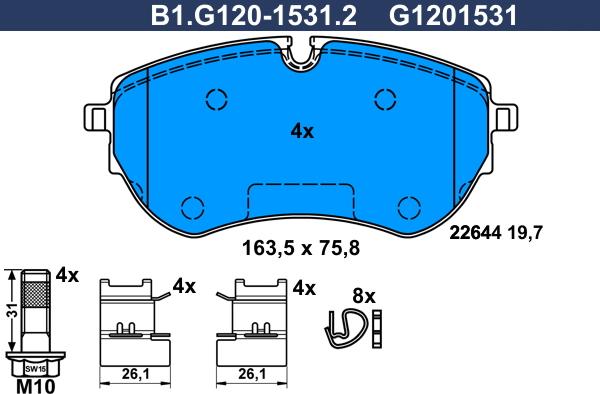 Galfer B1G12015312 - Гальмівні колодки, дискові гальма autocars.com.ua