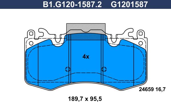 Galfer B1.G120-1587.2 - Тормозные колодки, дисковые, комплект autodnr.net