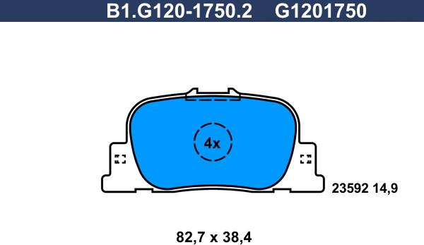 Galfer B1.G120-1750.2 - Гальмівні колодки, дискові гальма autocars.com.ua