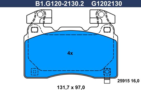 Galfer B1.G120-2130.2 - Гальмівні колодки, дискові гальма autocars.com.ua