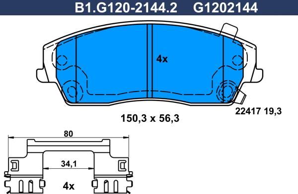 Galfer B1.G120-2144.2 - Гальмівні колодки, дискові гальма autocars.com.ua