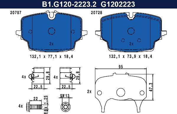 Galfer B1.G120-2223.2 - Гальмівні колодки, дискові гальма autocars.com.ua