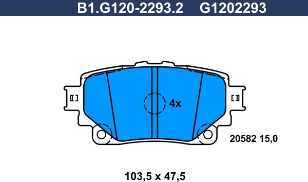 Galfer B1.G120-2293.2 - Гальмівні колодки, дискові гальма autocars.com.ua