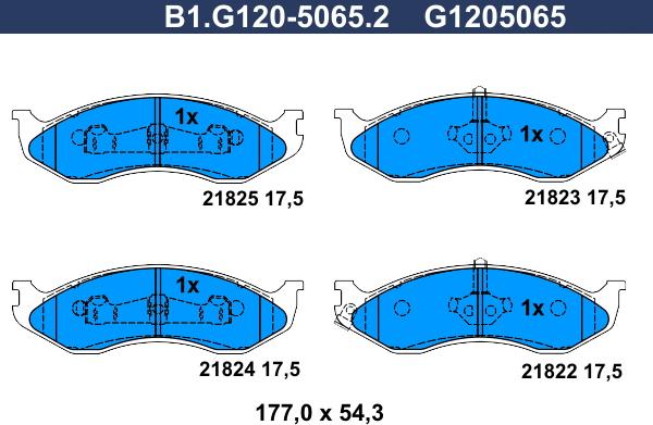 Galfer B1.G120-5065.2 - Гальмівні колодки, дискові гальма autocars.com.ua