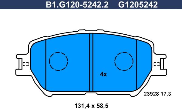 Galfer B1.G120-5242.2 - Тормозные колодки, дисковые, комплект avtokuzovplus.com.ua