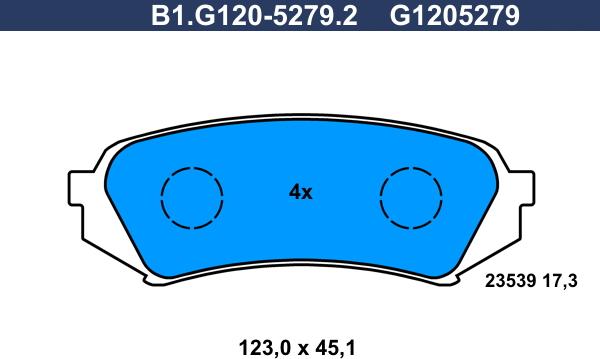 Galfer B1.G120-5279.2 - Тормозные колодки, дисковые, комплект avtokuzovplus.com.ua