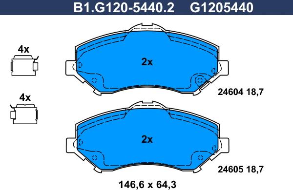 Galfer B1.G120-5440.2 - Гальмівні колодки, дискові гальма autocars.com.ua