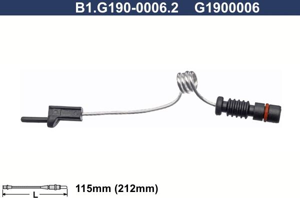 Galfer B1.G190-0006.2 - Сигнализатор, износ тормозных колодок autodnr.net
