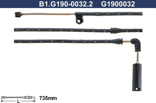 Galfer B1.G190-0032.2 - Сигнализатор, износ тормозных колодок avtokuzovplus.com.ua
