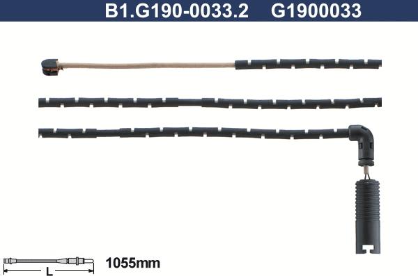 Galfer B1.G190-0033.2 - Сигнализатор, износ тормозных колодок avtokuzovplus.com.ua