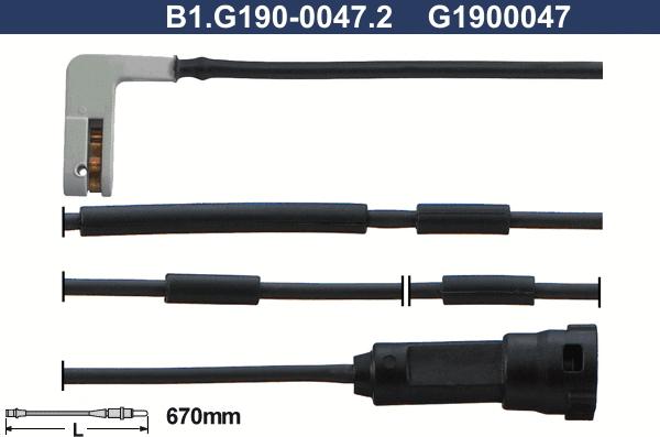 Galfer B1.G190-0047.2 - Сигнализатор, износ тормозных колодок autodnr.net