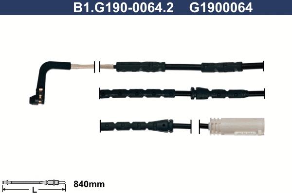Galfer B1.G190-0064.2 - Сигнализатор, износ тормозных колодок avtokuzovplus.com.ua