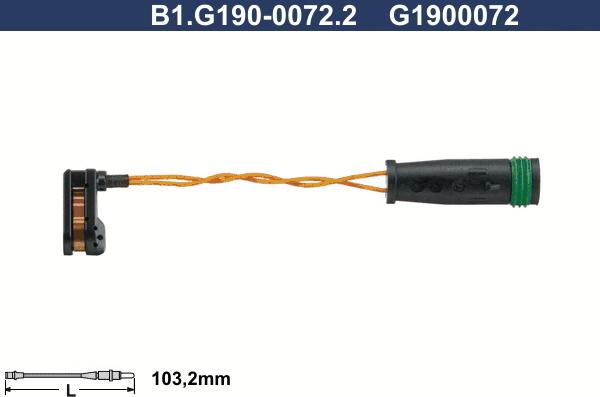 Galfer B1.G190-0072.2 - Сигнализатор, износ тормозных колодок avtokuzovplus.com.ua