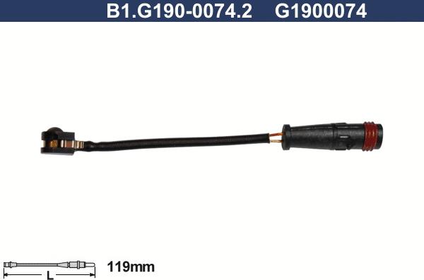 Galfer B1.G190-0074.2 - Сигнализатор, износ тормозных колодок autodnr.net